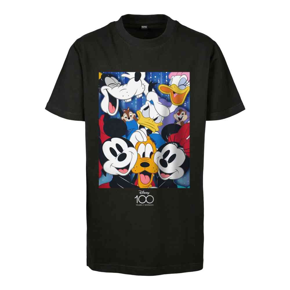 Mister Tee Disney,Mickey Mouse - Disney 100 Mickey & Friends Kinder Tshirt - Zwart